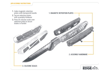 Image of Outdoor Edge Cutlery RAZOR APX 3in Fixed Blade Knife, Titanium Coated Frame w/7 Blades, One Size, APXS306C