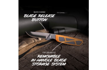 Image of Outdoor Edge Cutlery RAZOR APX 3in Fixed Blade Knife, Titanium Coated Frame w/7 Blades, One Size, APXS306C