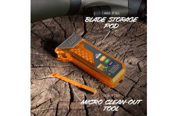 Image of Outdoor Edge Cutlery RAZOR APX 3in Fixed Blade Knife, Titanium Coated Frame w/7 Blades, One Size, APXS306C