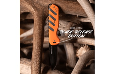 Image of Outdoor Edge Cutlery RAZOR HTX 3in Fixed Blade Knife w/ Blade Pod, Gray/Orange, One Size, HTX30B6C
