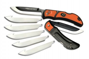 Image of Outdoor Edge Cutlery Razor-Lite EDC Folding Knife,3.5in Japanese 420J2 Blade,Orange Grivory Handle,6 Replacement Blades RLB-30