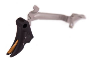 Image of Overwatch Precision Falx Trigger for Glock 43/43X/48, Flat, Hard Coat Anodized, Black/Gold, 28525