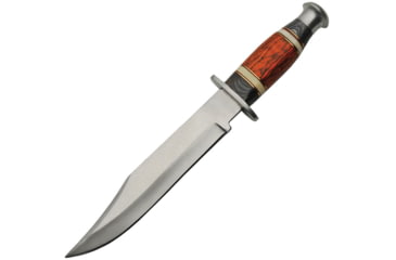 Image of Pakistan Bowie Knife, 9 satin finish stainless clip point blade, Black and brown pakkawood handle, 203416