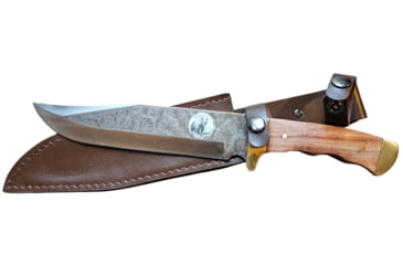 Image of Paladin Full-Tang Bowie 14in Fixed Blade Knife, Clip Point, Rosewood, Brass Guard Handle, PE-14BK-2044