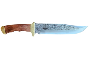 Image of Paladin Full-tang Bowie 14in Folding Knife, Clip Point, Rosewood, Brass Guard Handle, BRASS GUARD AND ROSEWOOD, PE-14BK-2044