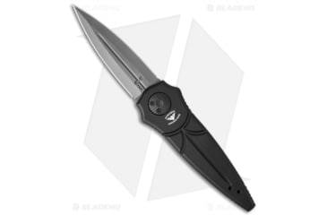 Image of Paragon Warlock Enchanter Folding Knife, 3.875in, CPM S30V, Dagger Blade, Aluminum Black Handle, Cross Bead Blast, Gray/Black, 9.375in, BHQ-34561