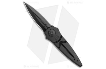 Image of Paragon Warlock Enchanter Folding Knife, 3.875in, CPM S30V, Dagger Blade, Aluminum Black Handle, Cross Black, Black/Black, 9.375in, BHQ-114097