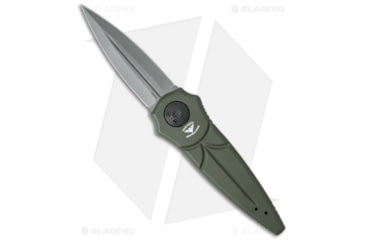Image of Paragon Warlock Enchanter Folding Knife, 3.875in, CPM S30V, Dagger Blade, Aluminum OD Green Handle, Gray/OD Green, 9.375in, BHQ-34471