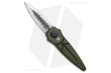 Image of Paragon Warlock Enchanter Folding Knife, 3.875in, CPM S30V, Dagger Blade, Aluminum OD Green Handle, Satin Sorcerer, Gray/OD Green, 9.375in, BHQ-96927
