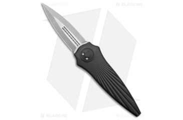 Image of Paragon Warlock-X Folding Knife, 3.875in, CPM S35VN Stainless Steel, Dagger Blade, Aluminum Black Handle, Star Burst Black Cerakote 2-Groove, Steel/Black, 9.375in, BHQ-177720