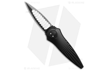 Image of Paragon Warlock-X Folding Knife, 3.90in, CPM S35VN Stainless Steel, Dagger Blade, Aluminum Black Handle, Star Burst Black Al, Black/Steel/Black, 9.35in, BHQ-206684