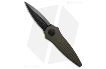 Image of Paragon Warlock-X Folding Knife, 3.90in, CPM S35VN Stainless Steel, Dagger Blade, Aluminum OD Green Handle, Black/OD Green, 9.35in, BHQ-191081