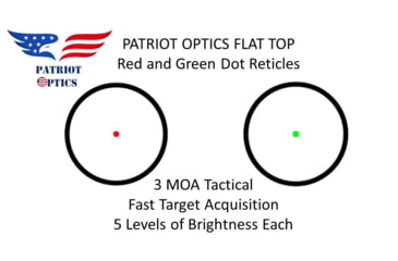 Image of Patriot Optics Flat Top Red/Green Dot Sight, 1x30mm, 3 MOA, PO-RD-FT