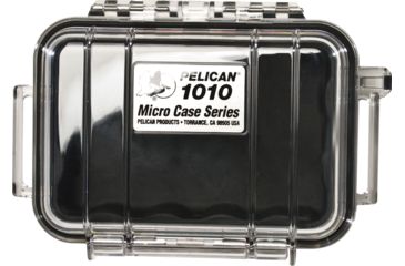 Image of Pelican 1010 Micro Water/Crushproof Dry Box, 5.43x4.06x2.12in - Clear Black w/Carabiner