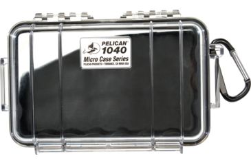 Image of Pelican 1050 Micro Watertight Crushproof Dry Box, 7.50x5.06x3.12in - Clear w/Black Liner and Loop