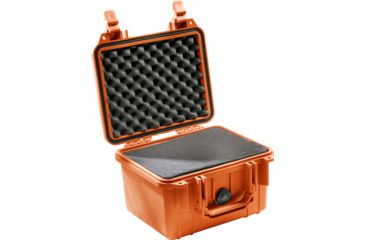 Image of Pelican 1300 Small Protector Waterproof Case, Orange, Foam, 1300-000-150
