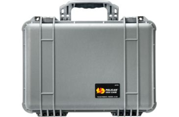 Image of Pelican 1500NF Medium Crushproof Dry Case, 18.5x14x7in, Silver Protector - No Foam