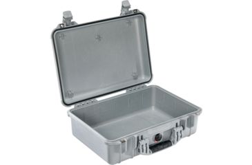 Image of Pelican 1500NF Medium Crushproof Dry Case, 18.5x14x7in, Silver Protector - No Foam