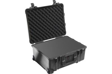 Image of Pelican 1560 Large Crushproof Wheeled Dry Box, 22x18x10.4in, Black w/Foam
