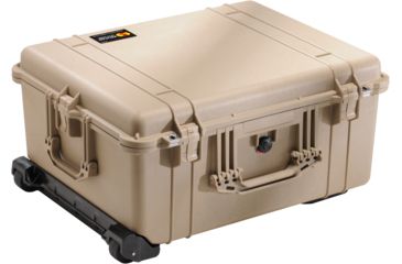 Image of Pelican 1610 Waterproof 25x20x12in Transport Case, Desert Tan w/Wheels, Foam