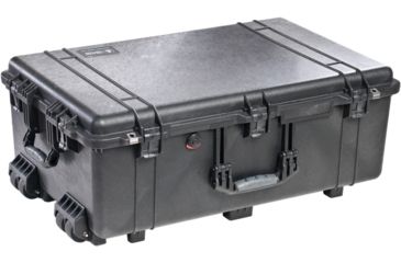 Image of Pelican 1650 Large Crushproof Wheeled Dry Case, 30.75x20.5x11.6in, Black, w/Foam, 1650-020-110