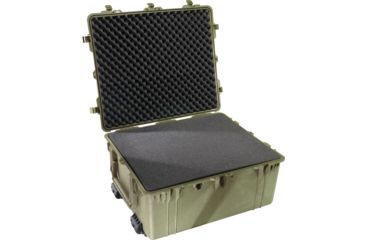 Image of Pelican 1690 Transport Wheeled Crushproof Dry Box w/Foam, OD Green
