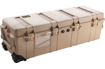 Image of Pelican 1740 Series Long Case Crushproof Dry Box w/ Lid &amp; Foam, Desert Tan