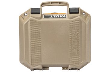 Image of Pelican VAULT V100 Case, Small Pistol, 11x8x4.5 inch Internal Dimension, 12.28x12.03x5.16 inch External Dimension, Tan, VCV100-0020-TAN