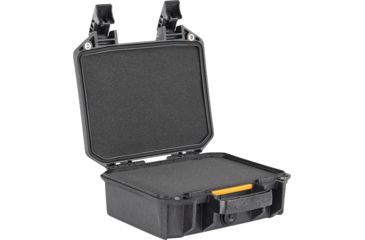 Image of Pelican VAULT V100 Case, Small Pistol, 11x8x4.5 inch Internal Dimension, 12.28x12.03x5.16 inch External Dimension, Black, VCV100-0000-BLK