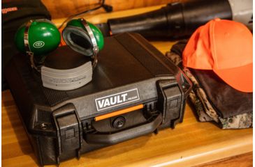 Image of Pelican VAULT V100 Case, Small Pistol, 11x8x4.5 inch Internal Dimension, 12.28x12.03x5.16 inch External Dimension, Black, VCV100-0000-BLK