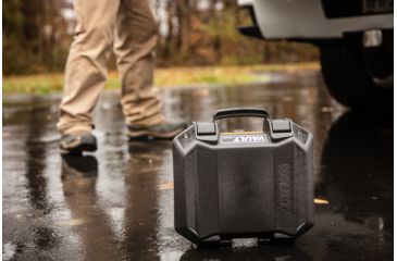 Image of Pelican VAULT V100 Case, Small Pistol, 11x8x4.5 inch Internal Dimension, 12.28x12.03x5.16 inch External Dimension, Black, VCV100-0000-BLK