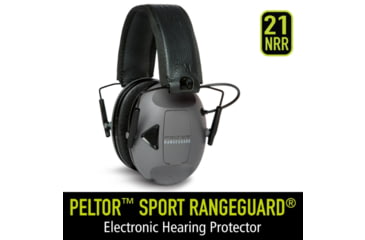 Image of PELTOR RangeGuard Electronic Folding Ear Muff, Gray/Black, RG-OTH-4