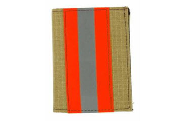 Image of Firefighter Gold Matrix Badge &amp; ID Case w/ Orange Tape - 2.75''x3.50''