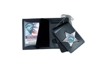 Image of Four in One Dress Leather Badge &amp; ID Case w/ Chain - 3.50''x5.50''