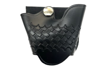 Image of Perfect Fit Quick Release ASP Handcuff Case, Basket Weave, Black Snap, QRC-O-BW