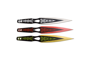Image of Perfect Point 2 Throwing Knives Set, 3Cr13 Stainless Steel Stainless Steel, White/Red/Yellow, PP-121-3