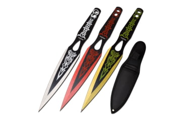 Image of Perfect Point 2 Throwing Knives Set, 3Cr13 Stainless Steel Stainless Steel, White/Red/Yellow, PP-121-3