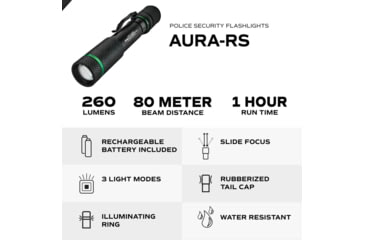 Image of Police Security Flashlights Psf Aura Rs Flashlight White 260 Lum Rechargeable 10460 Bat
