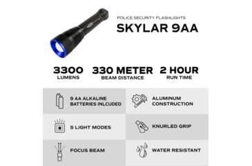 Image of Police Security Flashlights Psf Skylar Flashlight White 3300 Lumens 9aa Batteries