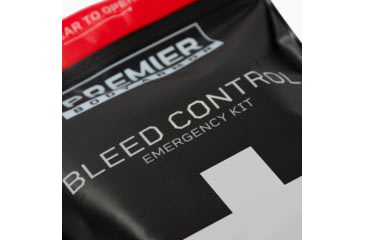 Image of Premier Body Armor PBA Bleed Control Kit Standard Gauze, Black/Red, 9x6 inch, STAT-BC Kit 2.0