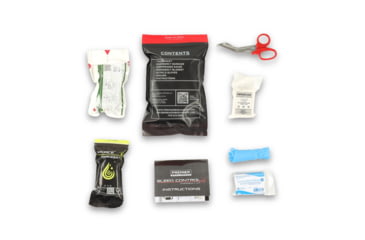 Image of Premier Body Armor PBA Bleed Control Kit Standard Gauze, Black/Red, 9x6 inch, STAT-BC Kit 2.0