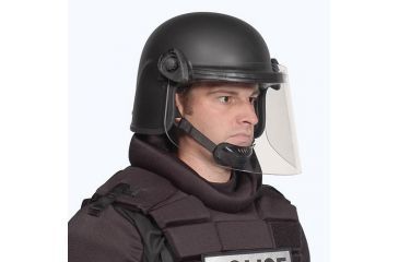 Image of Premier Crown Corp Tacelite Tcm&amp;trade Full Coverage Riot Duty Helmet W/ Wire Face Guard, Black, Medium, 2.5Ib, JCR100CM