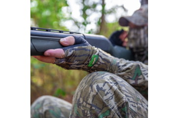 Image of Primos Hunting Stretch Fingerless Gloves, Mossy Oak Bottomland, One Size, PS6681