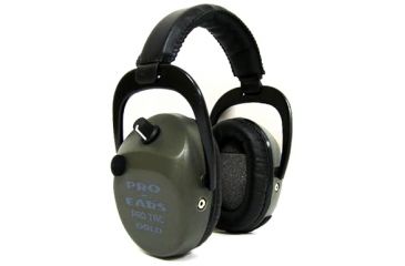 Image of Pro Ears Pro Tac SC Gold Low Profile Low Weight NRR 25 Hearing Protectors, Green w/Batteries 