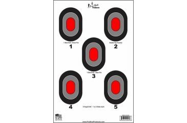 Image of Pro-Shot Bullseye w/Red Centers Heavy Paper Targets, Red/Black/White, 5 Pack, 530-RC-5PK