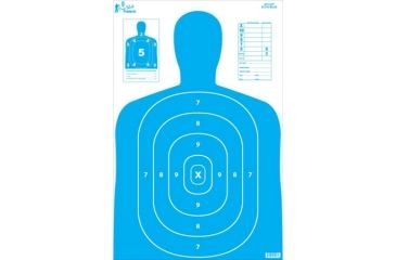 Image of Pro-Shot B27 Silhouette Target-Pro Heavy Paper Targets, 23x35in, Blue/White, 5 Pack, B-27E-BLUE-5PK