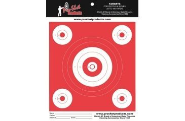 Image of Pro-Shot Bullseye 1x6in, 4x2in Heavy Paper Targets, Day Glo Orange, 6 Pack, OG-6