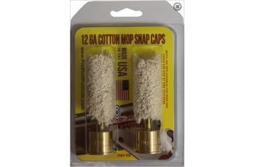 Image of Pro-Shot Pro-Shot Brass Snap Caps With Cotton Mops 12 Gauge Two Per Package, White w/ Brass Head, 12SC