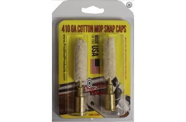 Image of Pro-Shot Pro-Shot Brass Snap Caps With Cotton Mops .410 Gauge Two Per Package, White w/ Brass Head, 410SC
