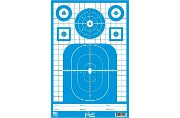Image of Pro-Shot Pro-Shot Splatter Shot 12 x 18 Tactical Precision Target - Pistol/Rifle/Shotgun Heavy Tag Paper, Blue, White, Pack of 8 TACTPREC-BLUE-8PK, Blue, White, TACTPREC-BLUE-8PK